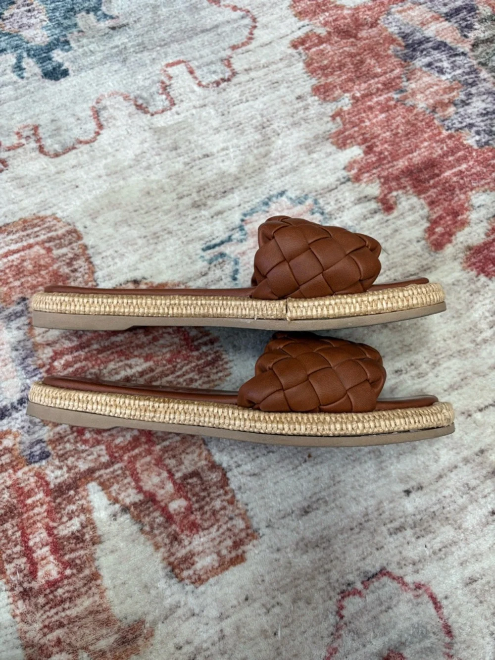 Seychelles Bellissima Sandal Tan Brown Vegan Leather w/Raffia Size‎ 8.5